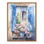 Quadro Em Tela Canvas Janela Florida Aquarela Vintage
