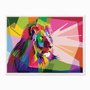 Quadro em Tela Canvas Leão Geométrico Colorido