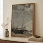 Quadro Em Tela Canvas "Maré Baixa, Veleiros Encalhados" de Eugène Boudin