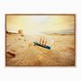 Quadro em Tela Canvas Navio em Garrafa na Praia
