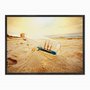 Quadro em Tela Canvas Navio em Garrafa na Praia
