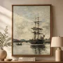Quadro Em Tela Canvas "Navio no Touques" de Eugène Boudin