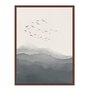Quadro Em Tela Canvas Paisagem Aquarela Pássaros Nas Montanhas Estilo Japandi