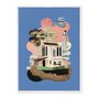 Quadro em Tela Canvas Paisagem Com Casas Abstratas