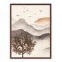 Quadro Em Tela Canvas Paisagem Em Aquarela Pôr Do Sol Estilo Japandi