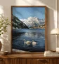 Quadro Em Tela Canvas Pintura Lago Alpino