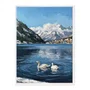 Quadro Em Tela Canvas Pintura Lago Alpino