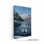 Quadro Em Tela Canvas Pintura Lago Alpino