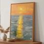 Quadro Em Tela Canvas Pintura Pôr do Sol no Mar Estilo Modern Heritage