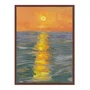 Quadro Em Tela Canvas Pintura Pôr do Sol no Mar Estilo Modern Heritage