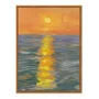 Quadro Em Tela Canvas Pintura Pôr do Sol no Mar Estilo Modern Heritage