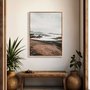 Quadro Em Tela Canvas  Praia Com Rochas na Costa Estilo Japandi