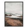 Quadro Em Tela Canvas  Praia Com Rochas na Costa Estilo Japandi