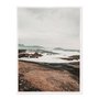 Quadro Em Tela Canvas  Praia Com Rochas na Costa Estilo Japandi