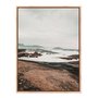 Quadro Em Tela Canvas  Praia Com Rochas na Costa Estilo Japandi