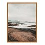 Quadro Em Tela Canvas  Praia Com Rochas na Costa Estilo Japandi