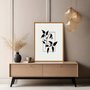 Quadro Em Tela Canvas Ramo Com Flor Minimalista Estilo Japandi