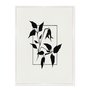 Quadro Em Tela Canvas Ramo Com Flor Minimalista Estilo Japandi