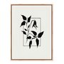 Quadro Em Tela Canvas Ramo Com Flor Minimalista Estilo Japandi
