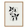 Quadro Em Tela Canvas Ramo Com Flor Minimalista Estilo Japandi