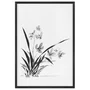 Quadro em Tela Canvas Ran Pintura de Flor Ornamental Orquídea no Estilo Sumiê