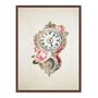 Quadro Em Tela Canvas Relógio Com Flores Vintage Farmhouse