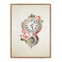 Quadro Em Tela Canvas Relógio Com Flores Vintage Farmhouse