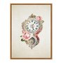Quadro Em Tela Canvas Relógio Com Flores Vintage Farmhouse