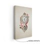 Quadro Em Tela Canvas Relógio Com Flores Vintage Farmhouse