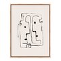 Quadro Em Tela Canvas Rostos Abstratos Minimalistas Estilo Japandi