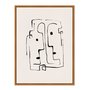 Quadro Em Tela Canvas Rostos Abstratos Minimalistas Estilo Japandi