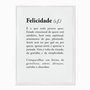 Quadro em Tela Canvas Significado da Palavra Felicidade
