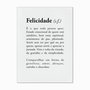 Quadro em Tela Canvas Significado da Palavra Felicidade