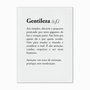 Quadro em Tela Canvas Significado da Palavra Gentileza