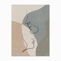 Quadro em Tela Canvas Silhueta Casal Meia Face