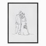 Quadro em Tela Canvas Silhueta Casal se Casando