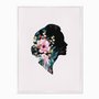 Quadro em Tela Canvas Silhueta de Mulher com Flores