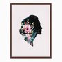 Quadro em Tela Canvas Silhueta de Mulher com Flores