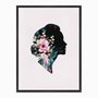 Quadro em Tela Canvas Silhueta de Mulher com Flores