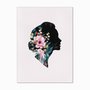 Quadro em Tela Canvas Silhueta de Mulher com Flores