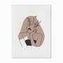 Quadro em Tela Canvas Silhueta Mulher Pensativa com Folhas
