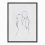 Quadro em Tela Canvas Silhueta Traço Casal