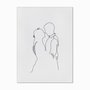 Quadro em Tela Canvas Silhueta Traço Casal
