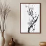 Quadro em Tela Canvas Ume Pintura de Galhos de Amexeira no Estilo Sumiê