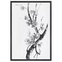 Quadro em Tela Canvas Ume Pintura de Galhos de Amexeira no Estilo Sumiê