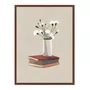 Quadro Em Tela Canvas Vaso de Flores e Livros Estilo Modern Heritage