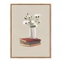 Quadro Em Tela Canvas Vaso de Flores e Livros Estilo Modern Heritage