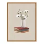 Quadro Em Tela Canvas Vaso de Flores e Livros Estilo Modern Heritage