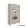Quadro Em Tela Canvas Vaso de Flores e Livros Estilo Modern Heritage