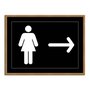Quadro Indicativo para Banheiro Feminino - Direita
